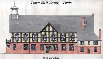 West elevation of Sandy Town Hall [CDE5/1]